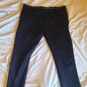 Plaid&Plain Navy Dress Pants